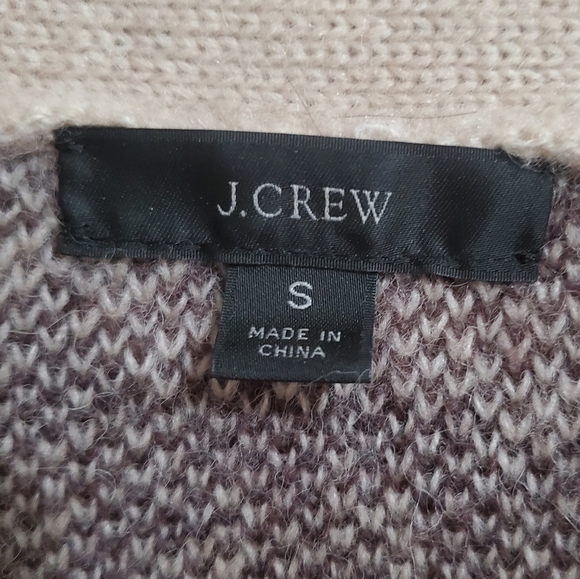 J.Crew Ribbed V-neck cardigan sweater in zebra stripe Knitted Wool Alpaca S - Picture 12 of 13
